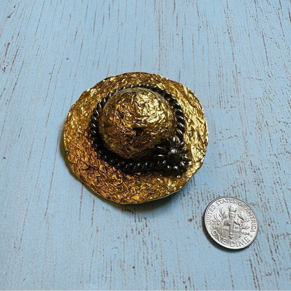 Premier Designs Gold Gunmetal‎ Hat Brooch